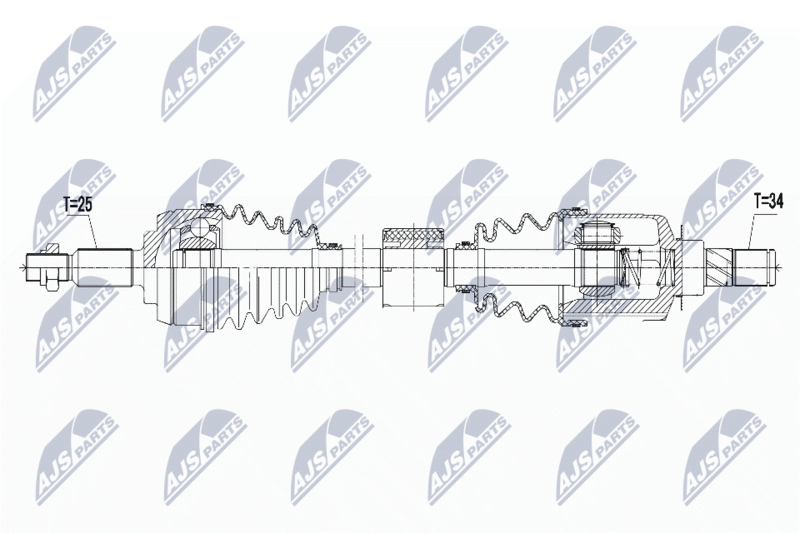 NTY NPWRE061 ПОЛУОСЬ RENAULT CAPTUR 1.2TCE,