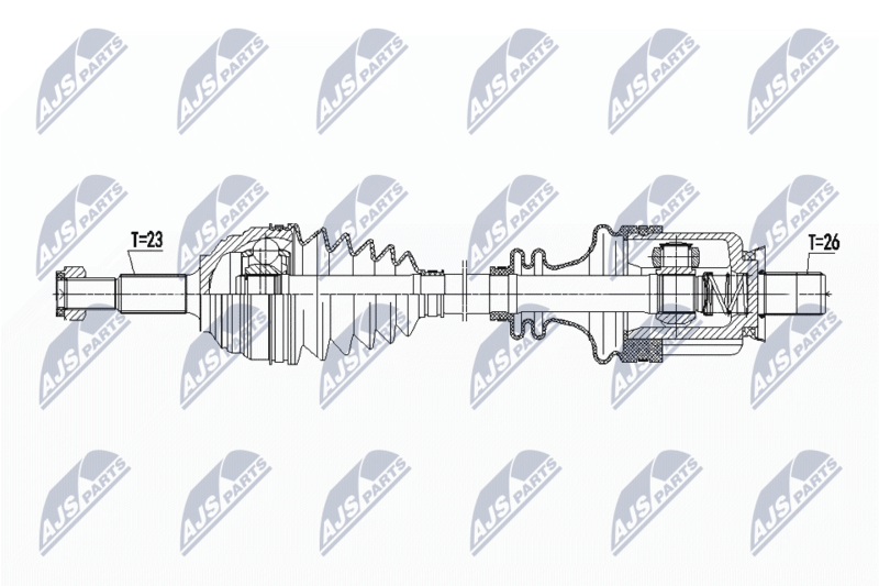 NTY NPWRE093 Полуось Renault Megane II