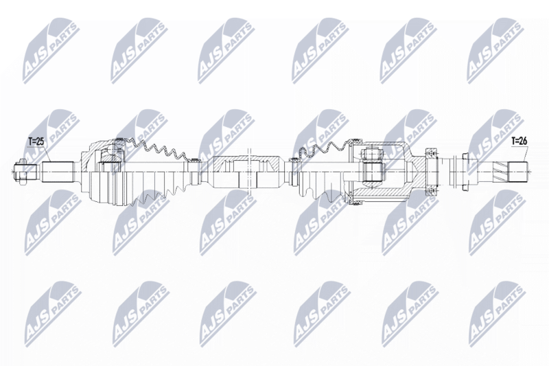 NTY NPWRE140 Полуось Renault Megane