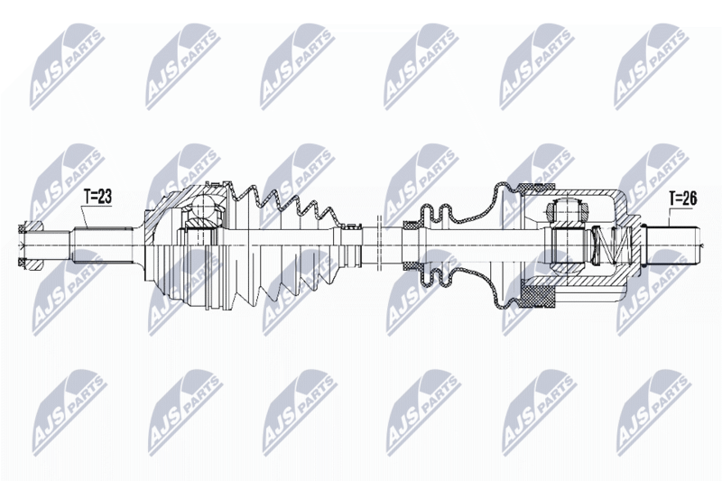 NTY NPWRE105 Полуось Renault Clio III 1.6