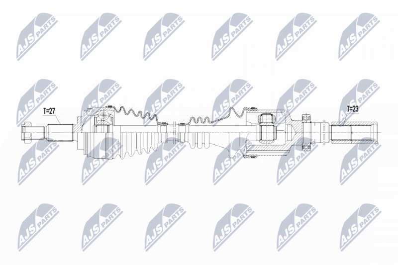 NTY NPWRE107 ПОЛУОСЬ RENAULT KANGOO 1.6 08-