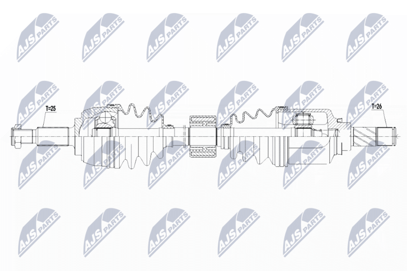 NTY NPWRE134 Полуось рено fluence, megane 3