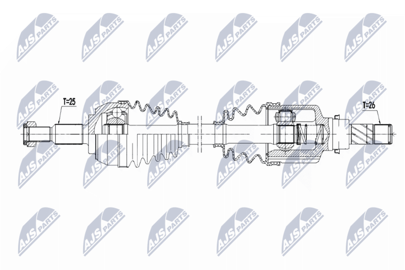 NTY NPWRE168 ПОЛУОСЬ RENAULT CLIO III 2.0I