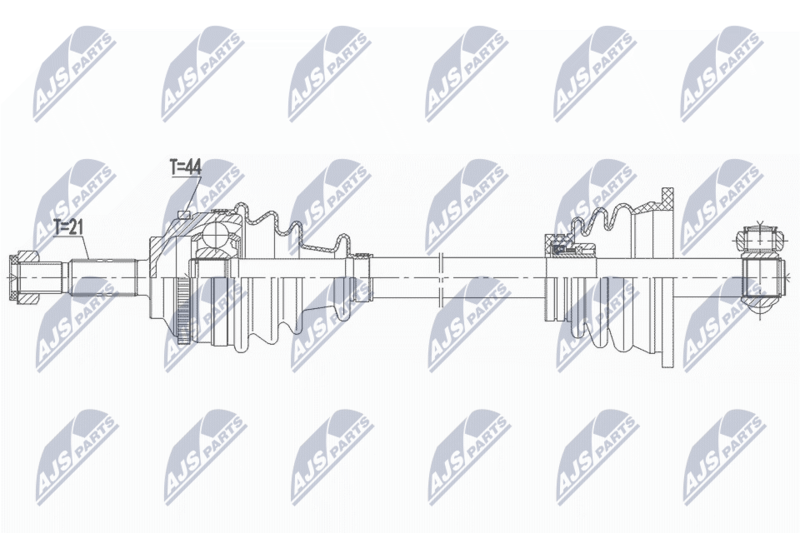 NTY NPWRE165 ПОЛУОСЬ RENAULT CLIO II 98-,