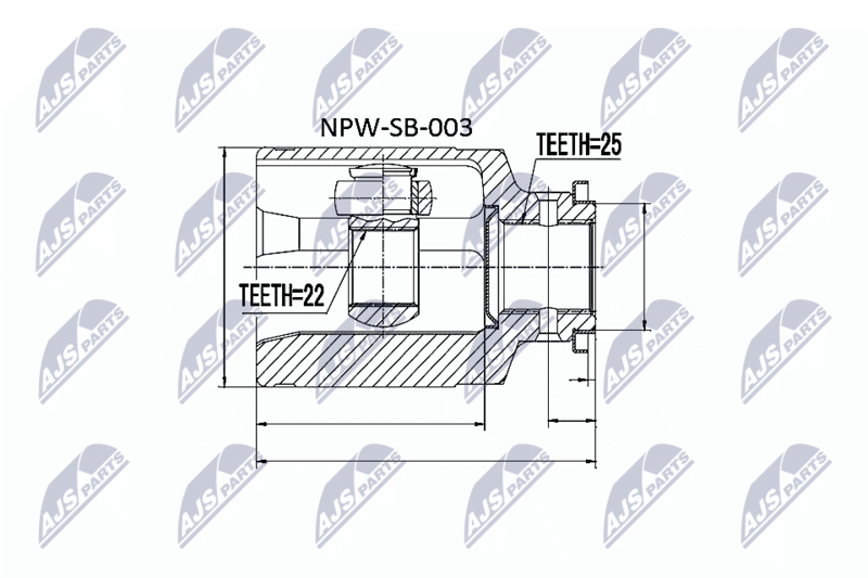 NTY NPWSB003 ШРУС внутр. к-кт Subaru