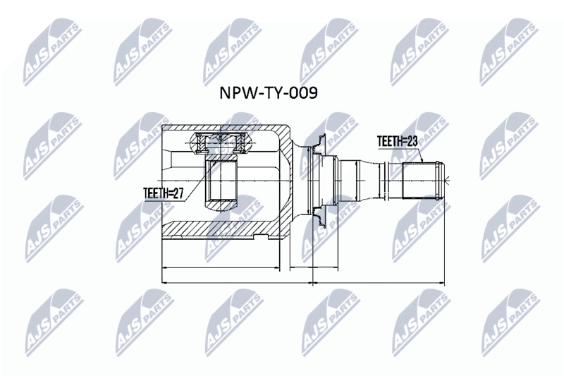 NTY NPWTY009 ШРУС НАРУЖНЫЙ TOYOTA RAV-4