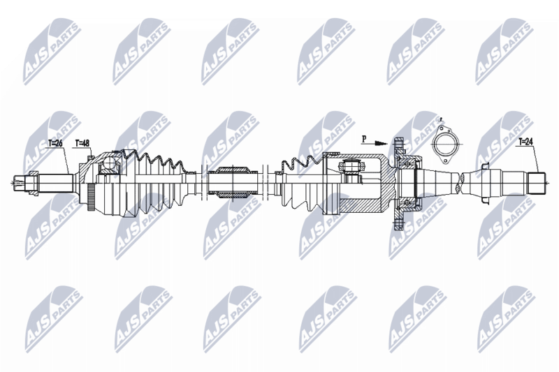 NPW-TY-075 ПОЛУОСЬ TOYOTA AVENSIS 2.0D 4D