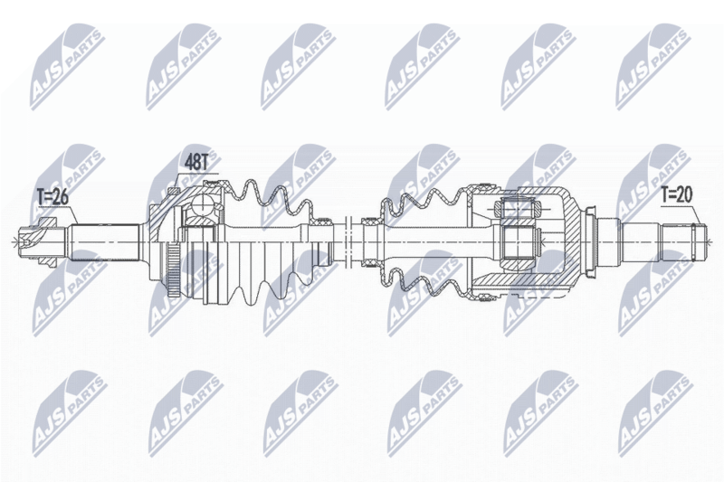 NTY NPWTY100 Полуось TOYOTA PRIUS 1.5HYBRID