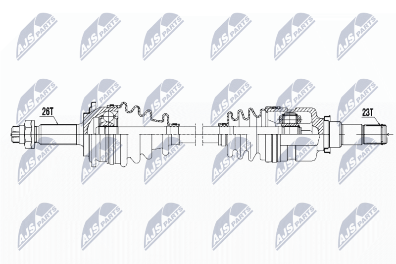 NTY NPWTY113 Полуось Toyota Yaris 1.0,1.3