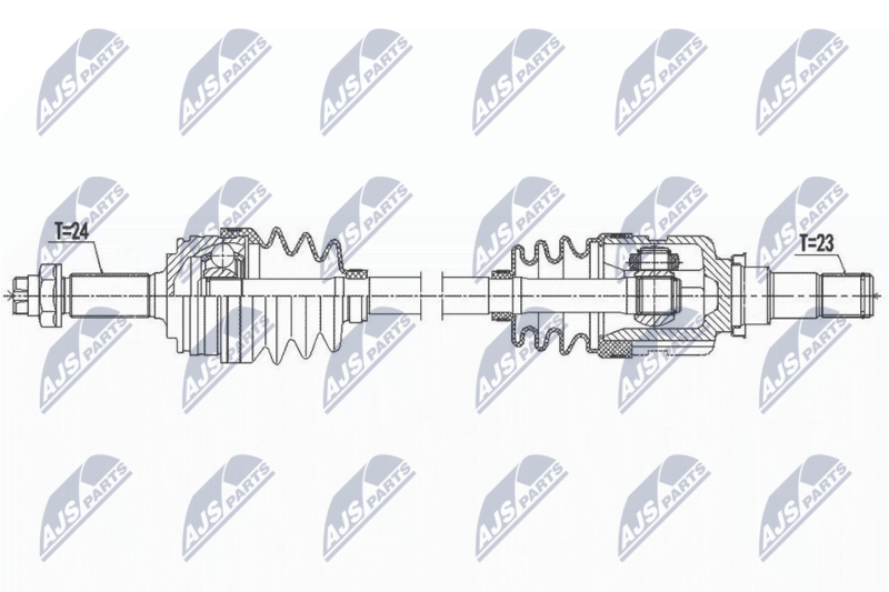 NTY NPWTY127 Полуось psa 107, c1, toyota