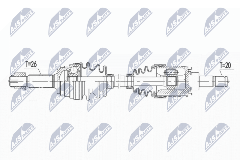 NTY NPWTY141 Полуось: TOYOTA RAV4 4WD 05-13