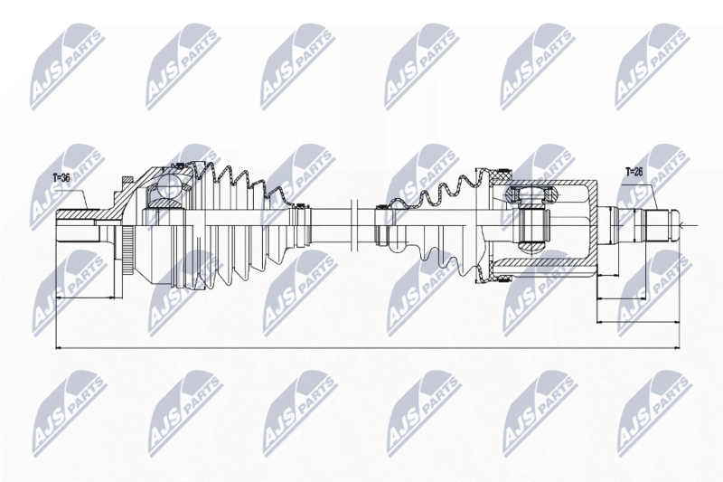NTY NPWVV045 ПОЛУОСЬ VOLVO ENG.