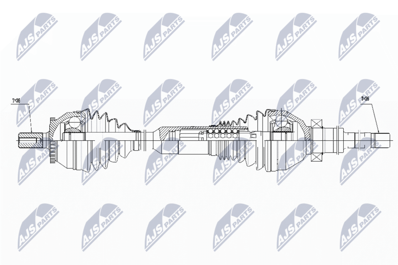 NPW-VV-016 Полуось Volvo XC90 2.4D D5,