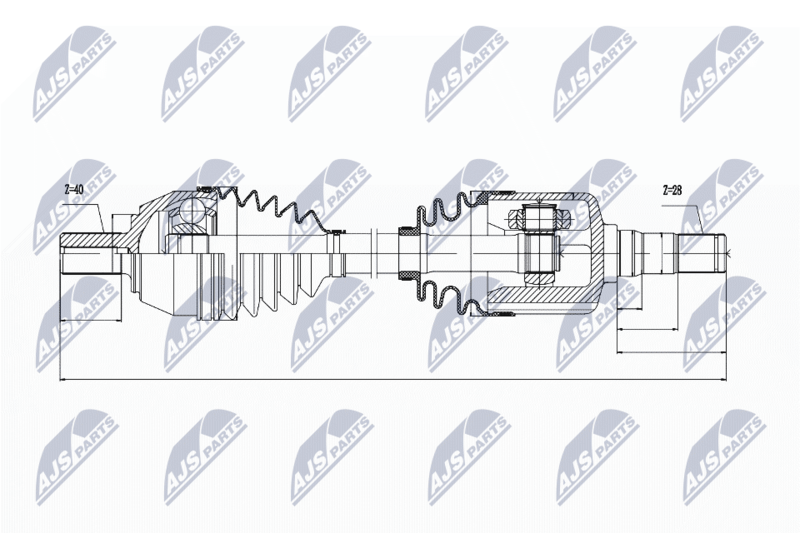 NTY NPWVV036 ПОЛУОСЬ VOLVO S60II/V60 1.6