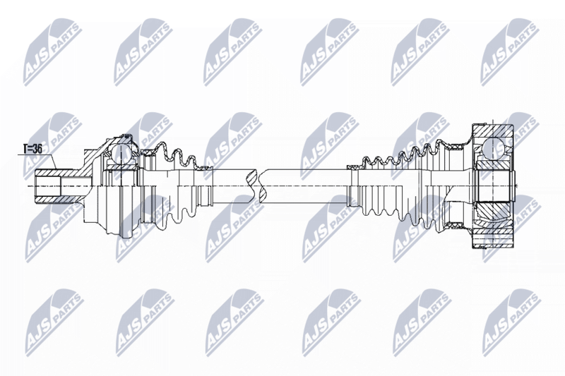 NTY NPWVW087 Полуось: VW 4MOTION TIGUAN