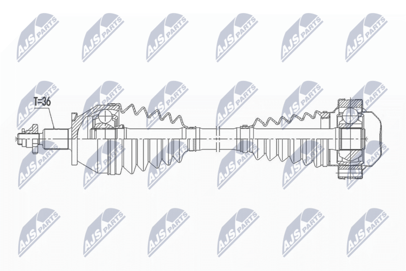 NTY NPWVW163 ПОЛУОСЬ VW POLO