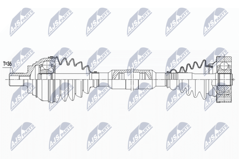 NTY NPWVW181 Полуось VW GOLF V/VI/VII,