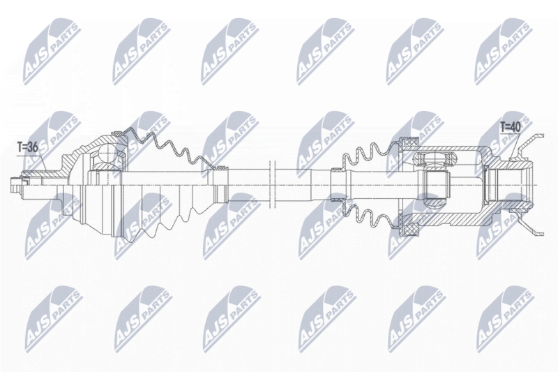 NTY NPWVW183 Полуось VW TIGUAN 2.0TFSI