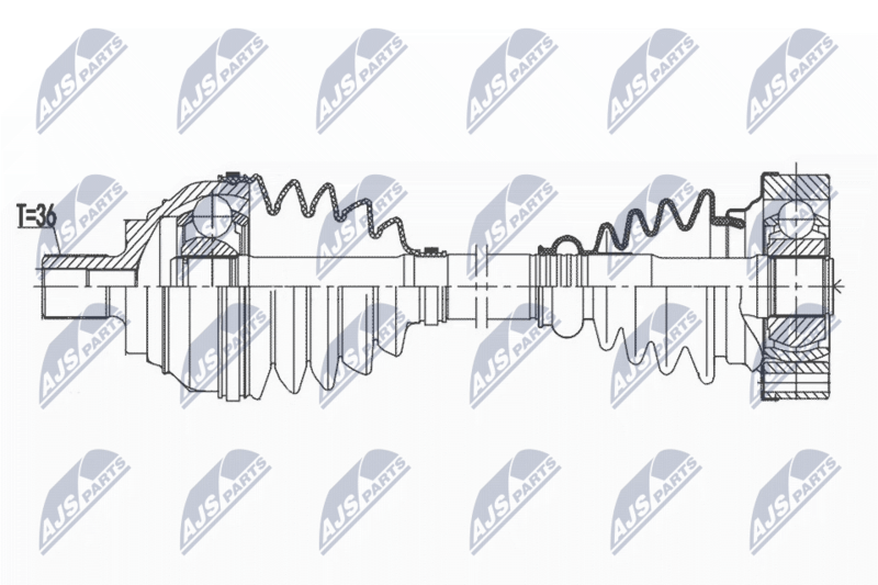 NTY NPWVW172 ПОЛУОСЬ VW GOLF V/VI 03-,