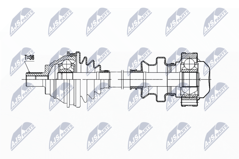 NTY NPWVW194 Полуось VW ENG.1.4TSI GOLF V