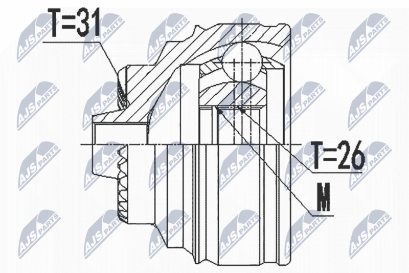 NTY NPZBM022 ШРУС BMW X1 SDRIVE 14-, X2