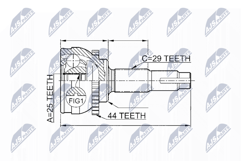 NTY NPZNS077 ШРУС НАРУЖНЫЙ NISSAN X-TRAIL