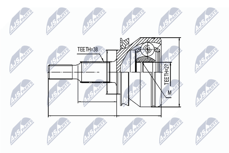 NTY NPZVW032 ШРУС НАРУЖНЫЙ VW T5 1.9TD,2.0