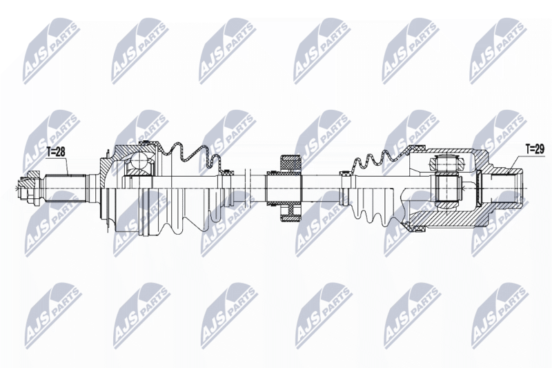 NTY NPWHD044 ПОЛУОСЬ HONDA ACCORD 2.2I-CDTI