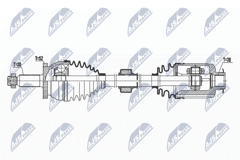 NTY NPWHY575 ПОЛУОСЬ HYUNDAI SANTA FE III