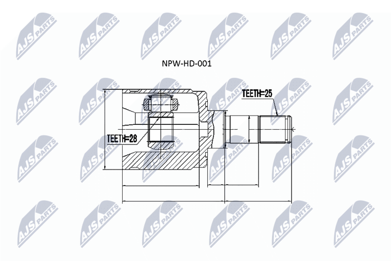 NTY NPWHD001 ШРУС НАРУЖНЫЙ HONDA CIVIC
