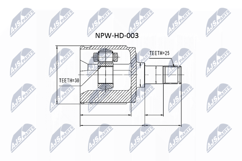 NTY NPWHD003 Шарнирный комплект, приводной
