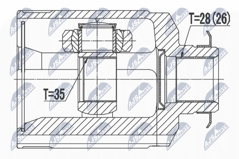NTY NPWHY524 ШРУС HYUNDAI SANTA FE 12-15,