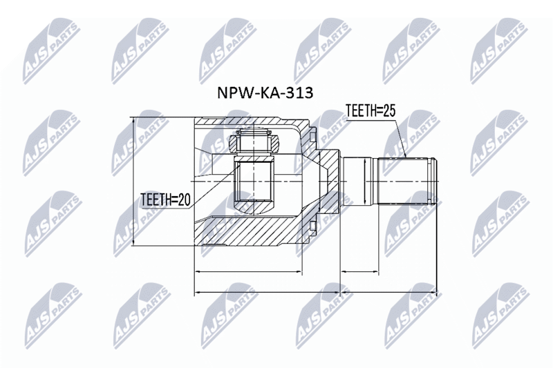 NTY NPWKA313 ШРУС НАРУЖНЫЙ KIA PICANTO