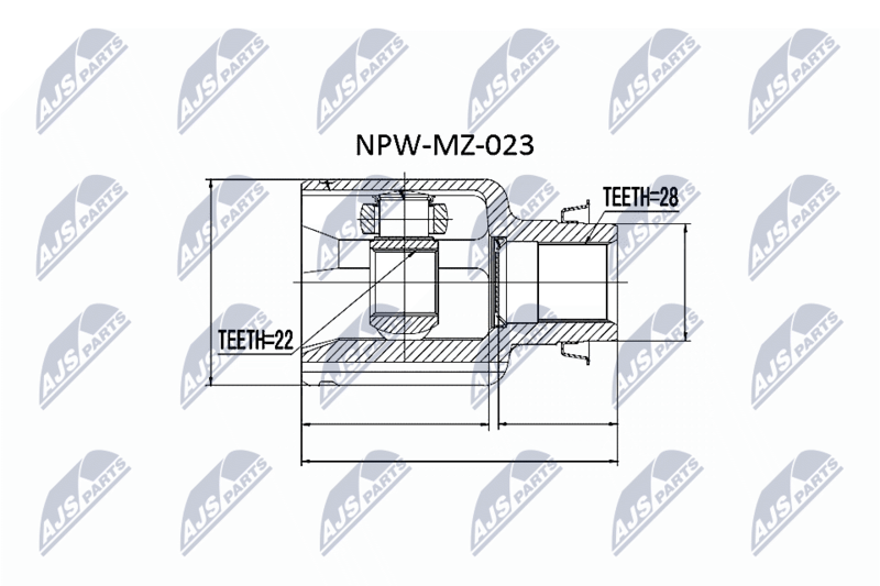 NTY NPWMZ023 ШРУС НАРУЖНЫЙ MAZDA 323 BA