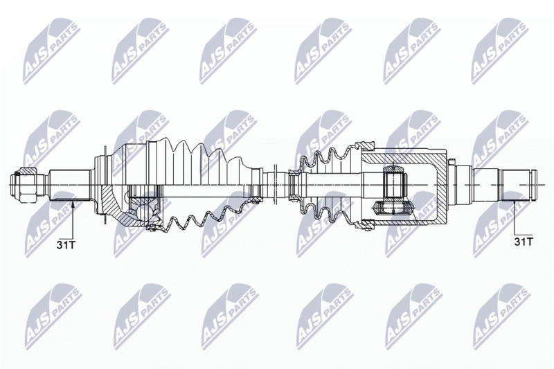 NTY NPWMZ040 ПОЛУОСЬ MAZDA 6 2.0 ATM 12-,