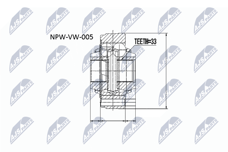 NTY NPWVW005 Шарнирный комплект, приводной