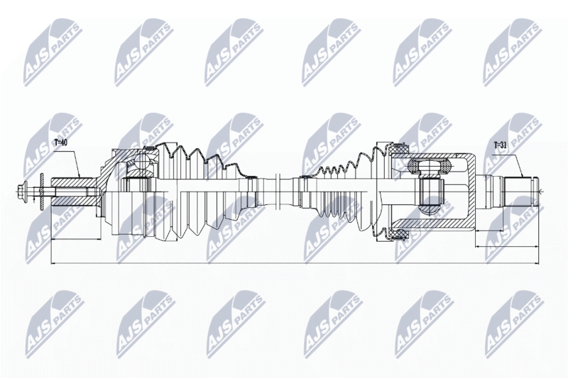 NPW-VV-021 ПОЛУОСЬ VOLVO MOD.T5,T6,D4,D5