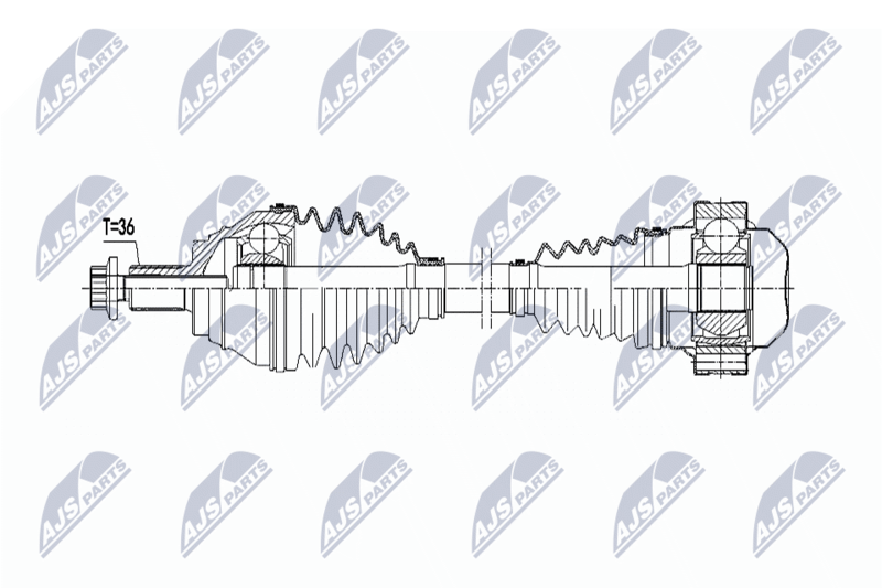 NTY NPWVW063 ПОЛУОСЬ VW GOLF VII 1.4TSI