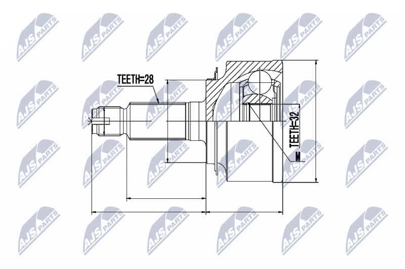NTY NPZHD044 ШРУС НАРУЖНЫЙ HONDA CR-V 2.0