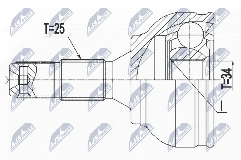 NTY NPZPE034 ШРУС PEUGEOT 208 1.6HDI 13-,