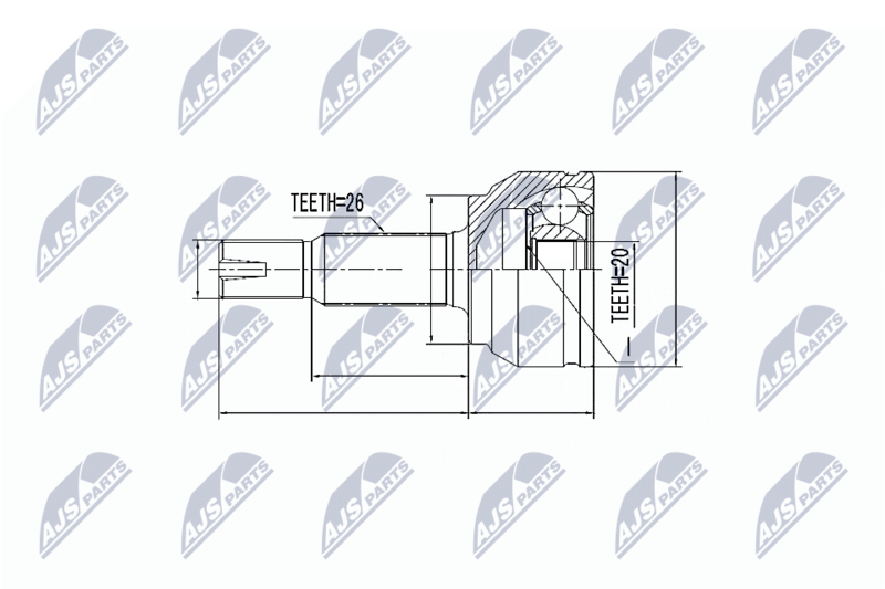 NTY NPZTY087 ШРУС НАРУЖНЫЙ TOYOTA YARIS 1.3