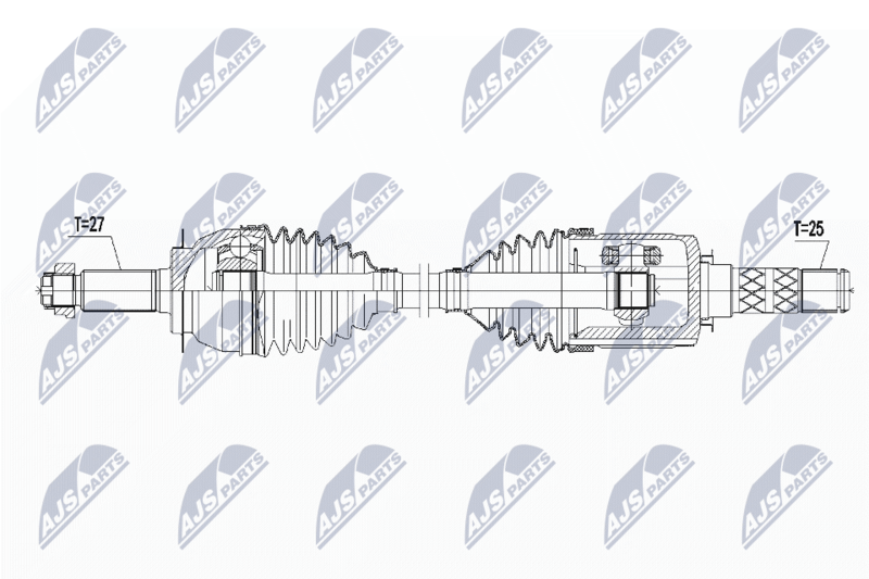 NTY NPWSB015 Полуось SUBARU FORESTER 14-,