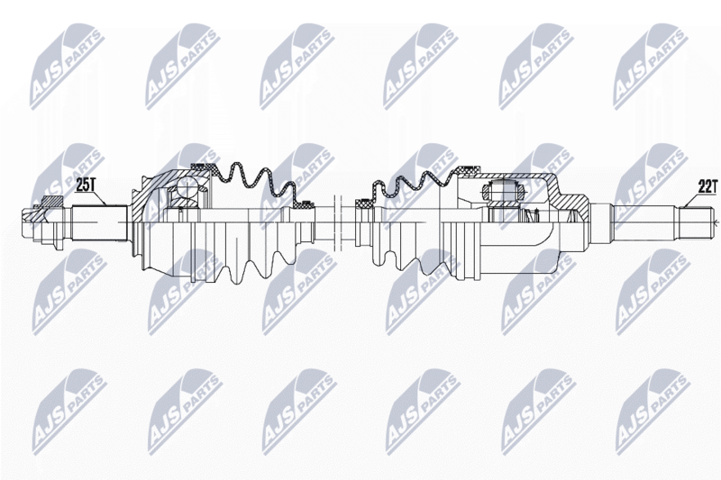 NTY NPWCT071 ПОЛУОСЬ CITROEN NEMO 1.4HDI