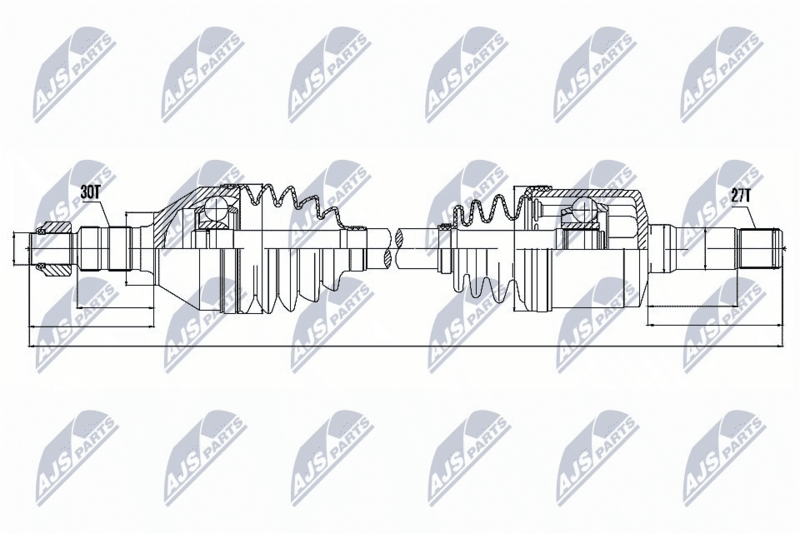 NTY NPWPL034 ПОЛУОСЬ OPEL INSIGNIA 2.0T,