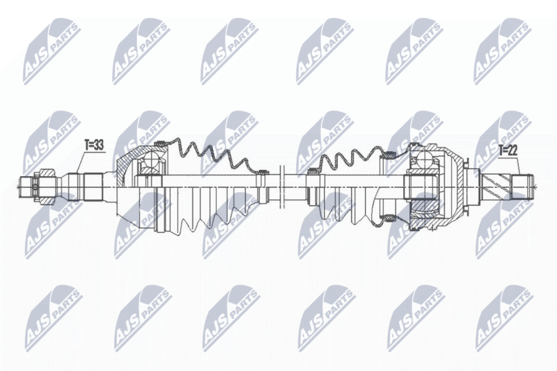 NPW-PL-119 ПОЛУОСЬ OPEL MERIVA B 1.4