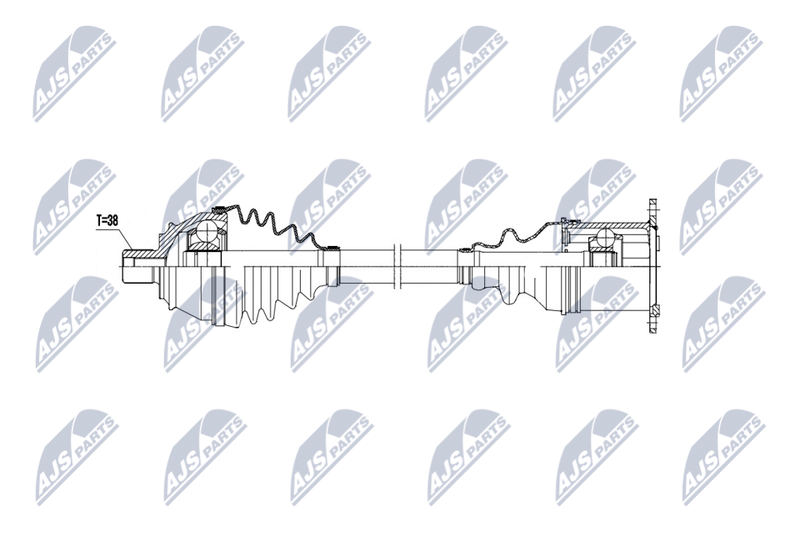 NTY NPWAU057 ПОЛУОСЬ AUDI A6 C6 QUATTRO
