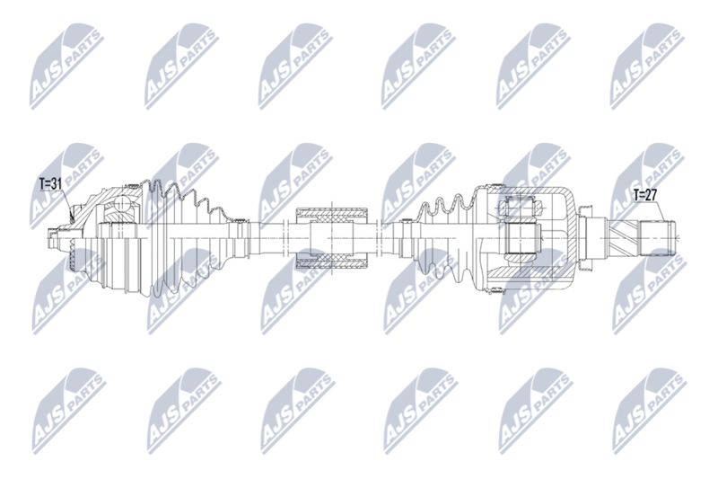 NTY NPWBM255 ПОЛУОСЬ BMW SDRIVE 1 F40