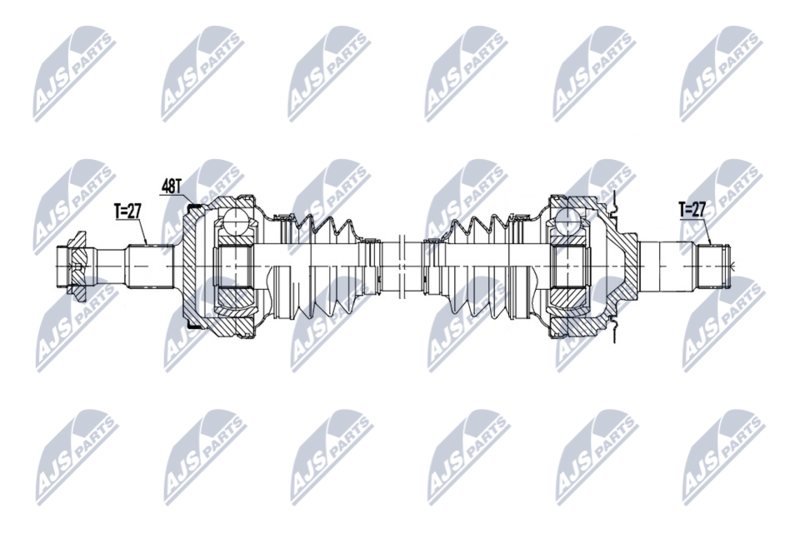 NTY NPWME194 Полуось задняя mercedes eclass