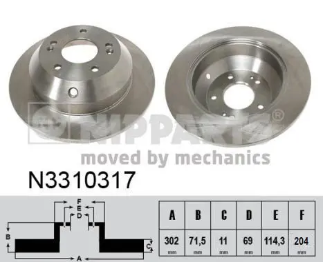 Nipparts N3310317 Диск тормозной