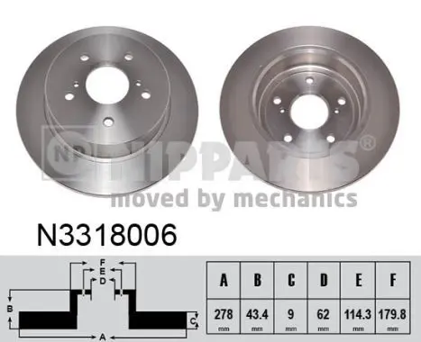 Nipparts N3318006 Диск тормозной задний